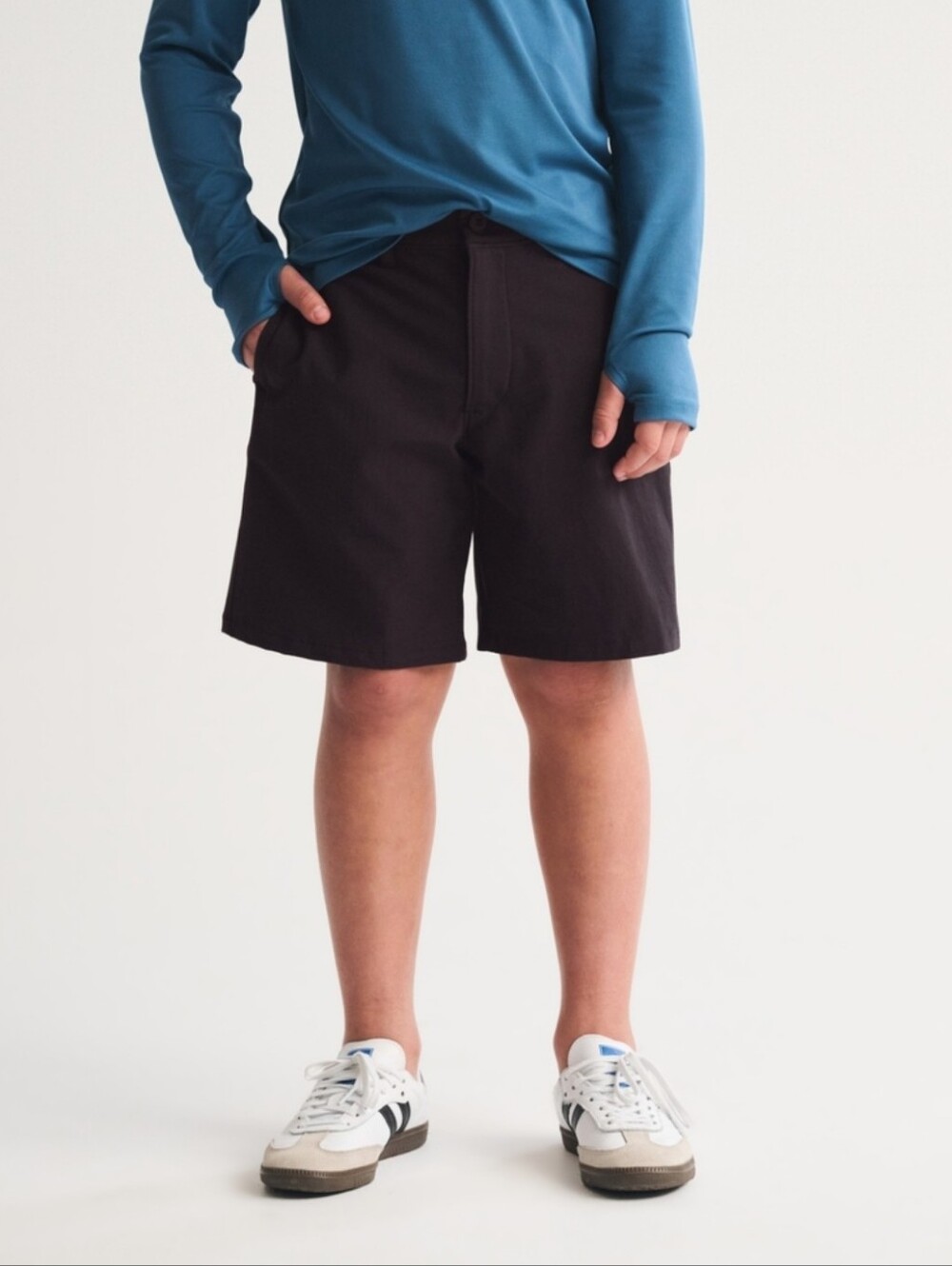NWT Abercrombie Kids Black Performance Chino Shorts, BOYS 15/16